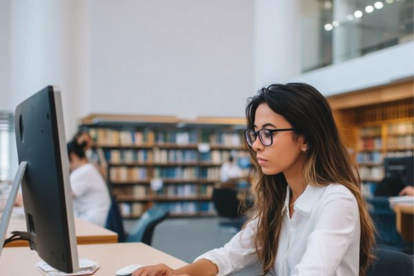 PhD researcher working on her PhD