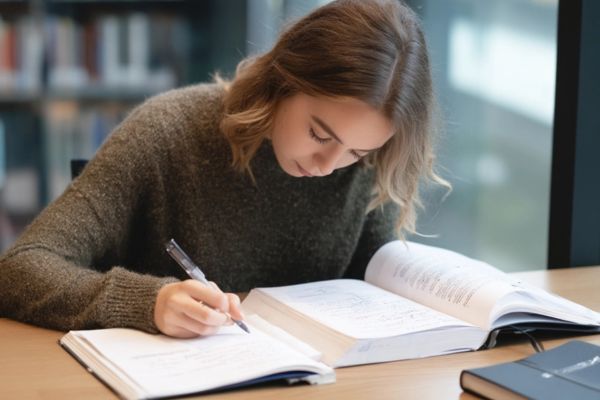 student revising for exams