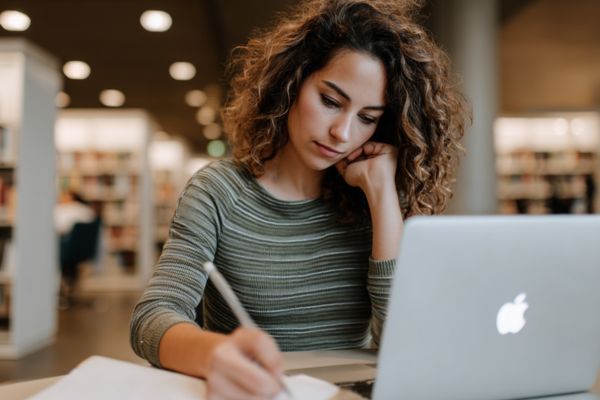 academic in a library